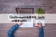pythonsplit处理中文（python语言split）