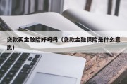 贷款买金融险好吗吗（贷款金融保险是什么意思）
