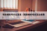 驾校模拟考什么意思（驾校模拟考试怎么收费）