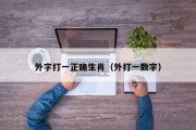 外字打一正确生肖（外打一数字）